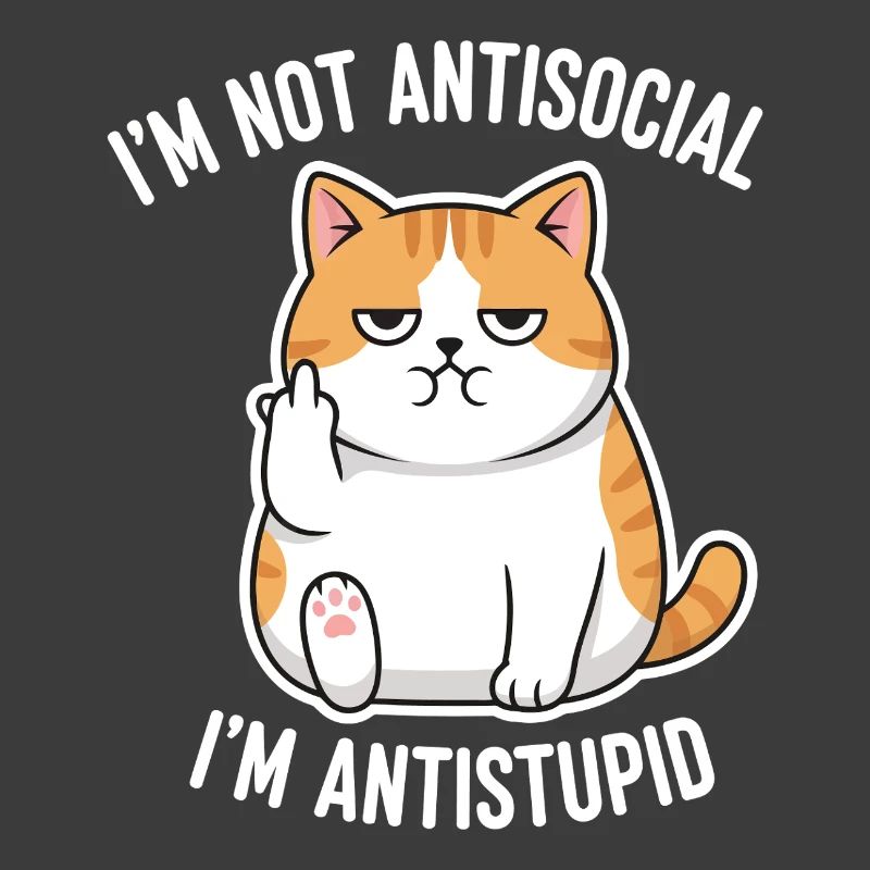 Grumpy Attitude Cat Antistupid