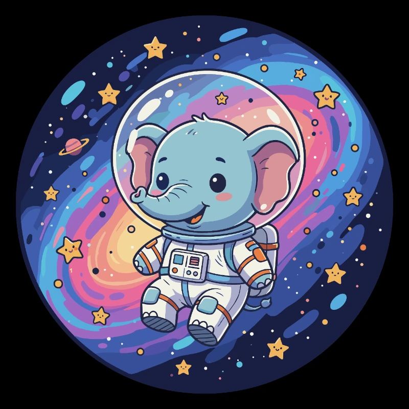 Éléphant spatial dans le casque d’astronaute