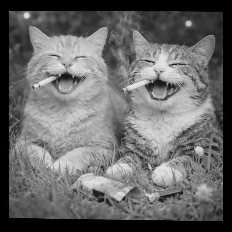 Katzen lachen mit Zigaretten