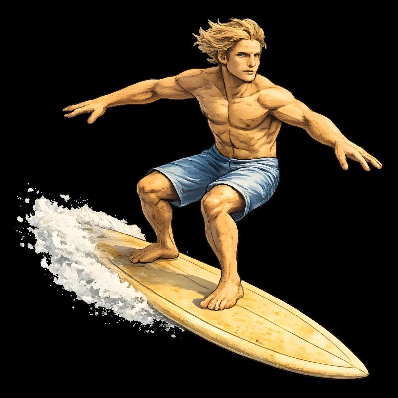 Surfer auf Welle im Sommer