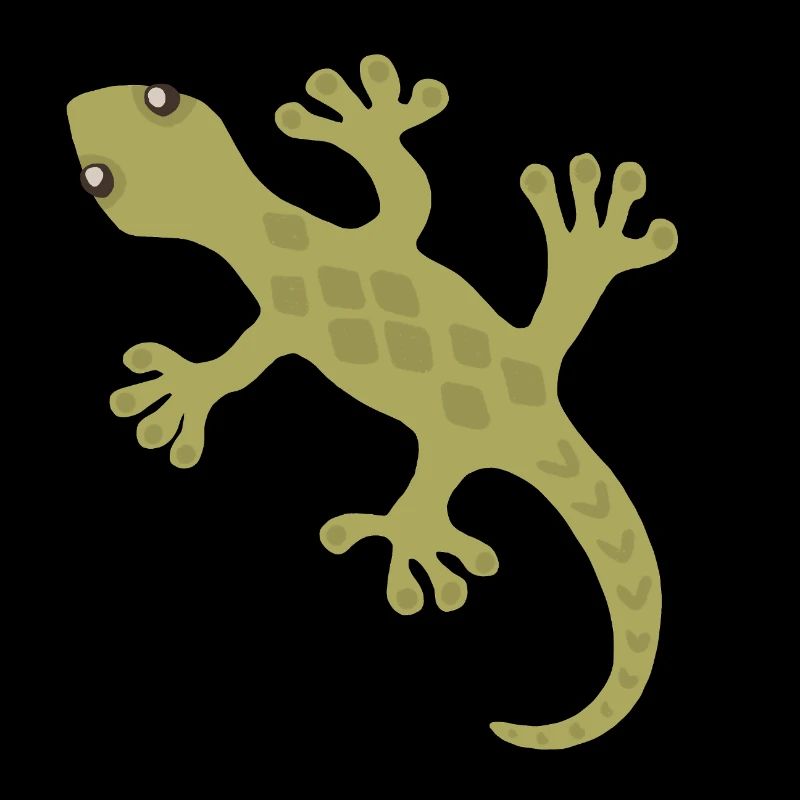 Lime Gecko Silhouette Pattern