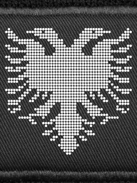 Albanisches Doppelkopf-Adler-Dotwork-Emblem