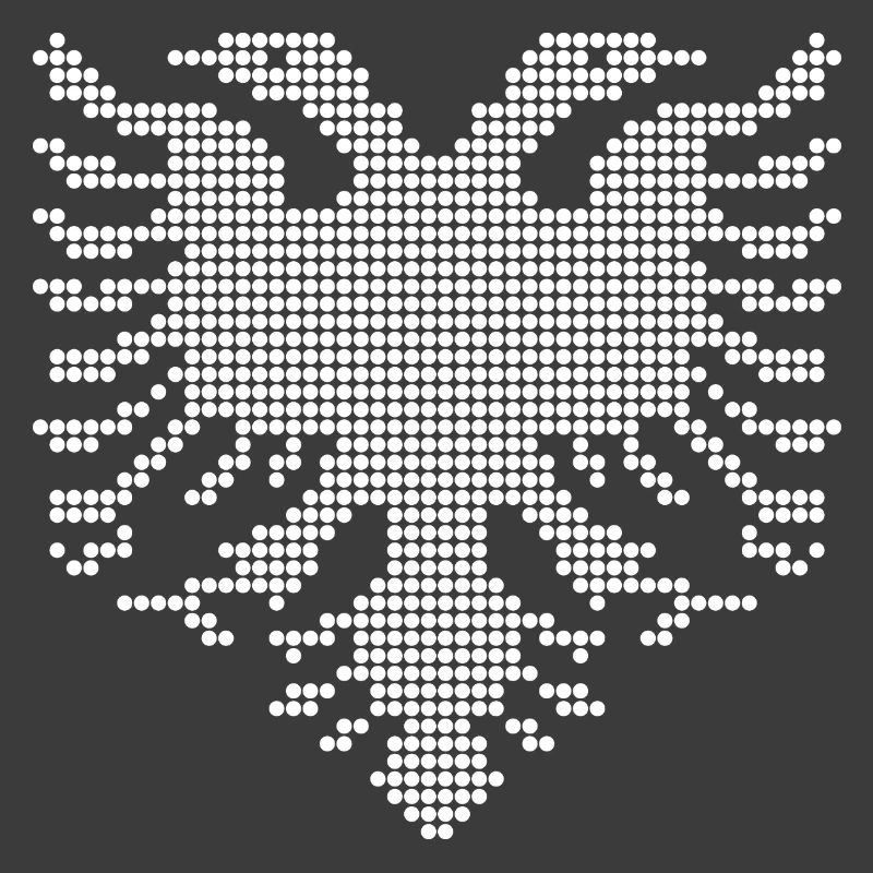 Albanian Double Headed Eagle Dotwork Emblem