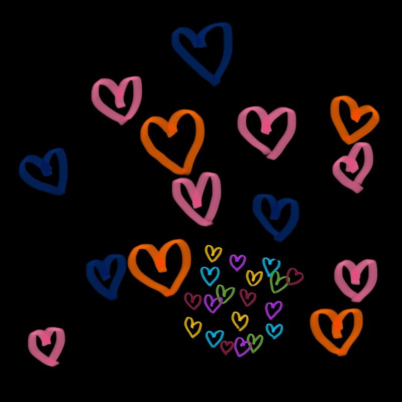 Motif de rangées de cœur coloré