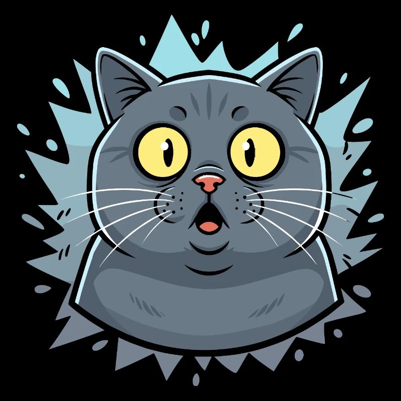 Portrait surpris de chat avec flashs