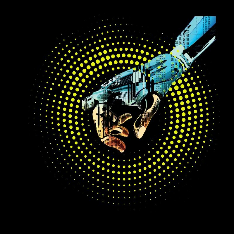 computer hand roboter KI digital cyborg code pc 