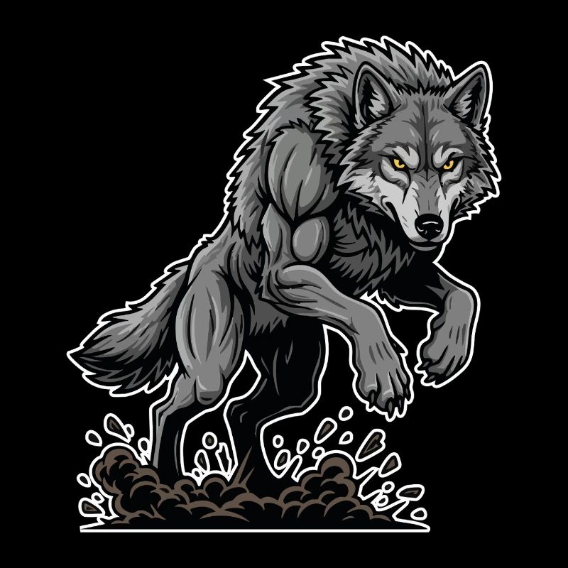 Loup Garou Puissant Course Mascotte Wolf