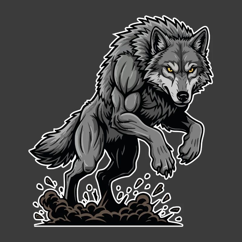 Werwolf Mighty Racing Maskottchen Wolf