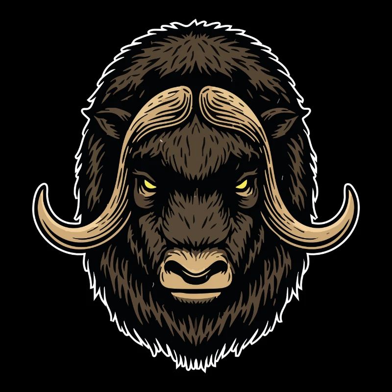 Arktische Moschusochse Wildmaskottchen-Logo