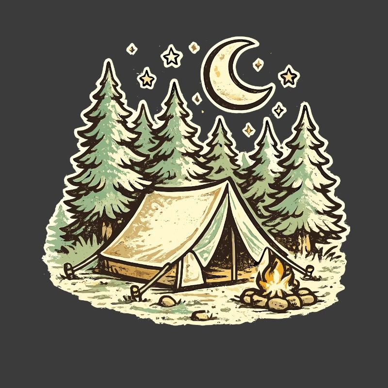 Forest Camping Moonlight Nights