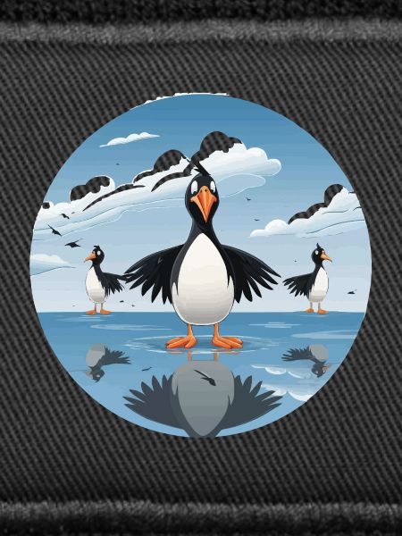 Pinguinenschar am Eissee