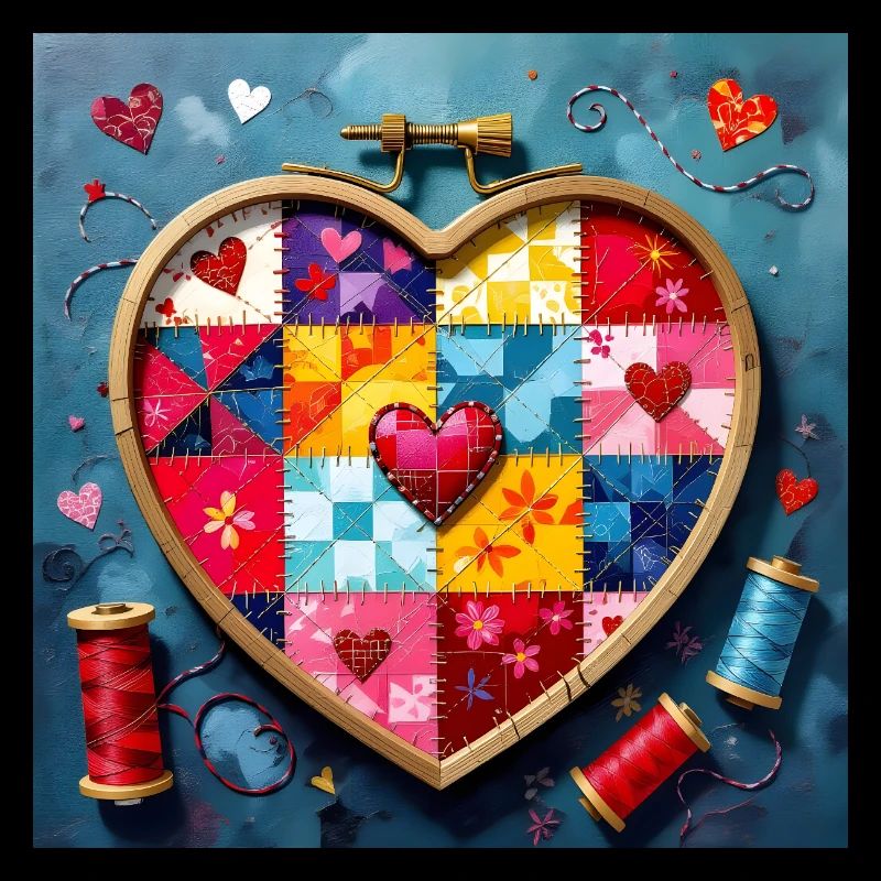 Patchwork Heart Quilt Art