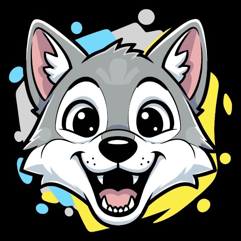 Wolf Head Cartoon Art