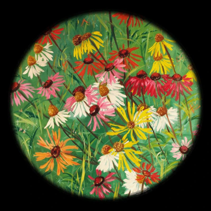 Bunte Echinacea-Wiesen-Malerei