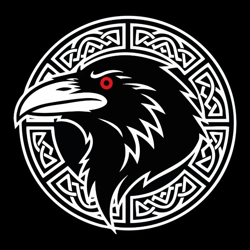 Odins Rabe Huginn Muninn Wikinger-Runen-Maskottchen