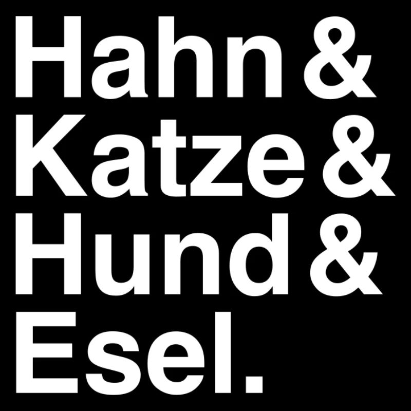 Hahn & Katze & Hund & Esel.