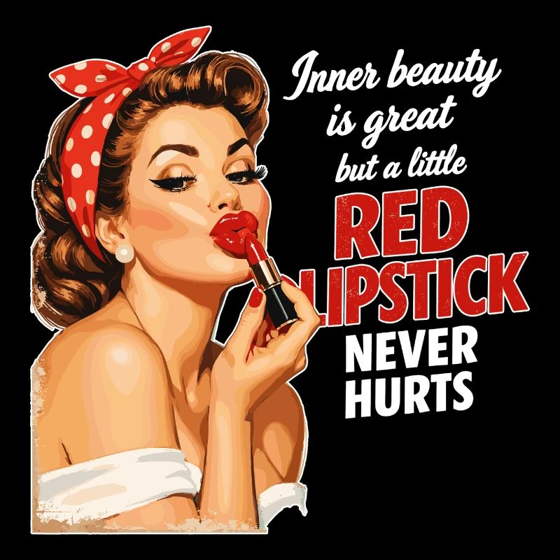 Pin-Up Girl Retro Design: Roter Lippenstift