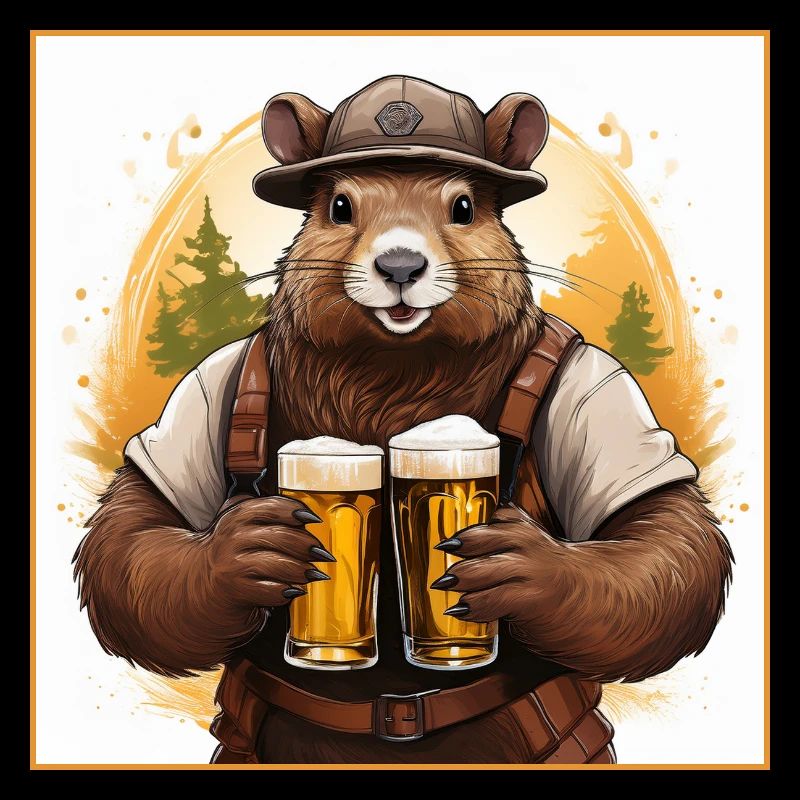 Beaver with beer