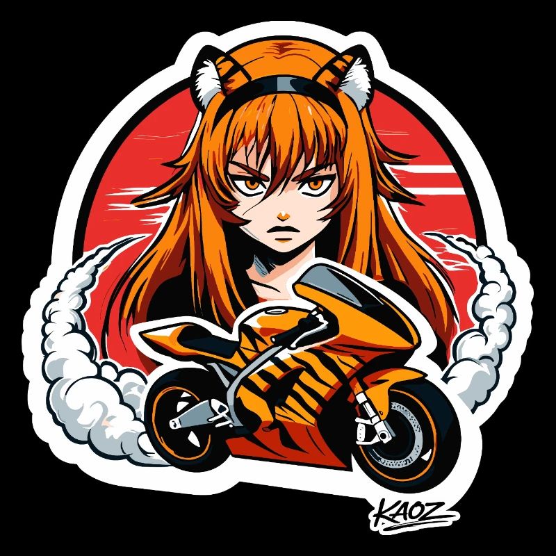 Tiger Rider Motorradmädchen