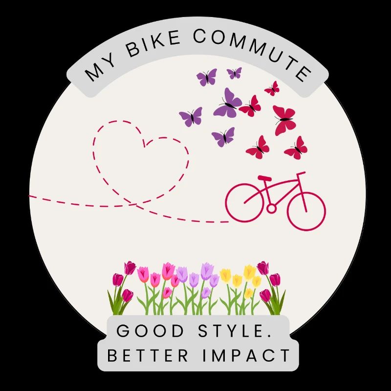 Bicycle Commuter Shirt Floral Butterfly Bicycle