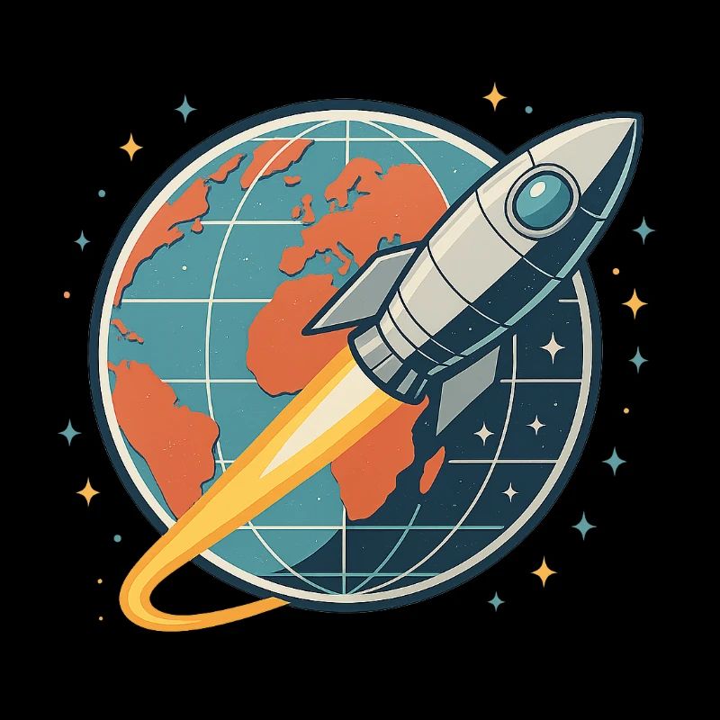 Lancement de fusée au-dessus du globe