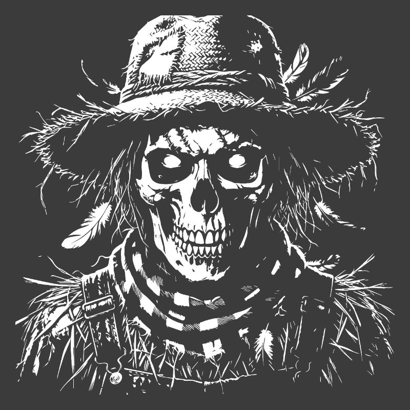 Skeleton with straw hat