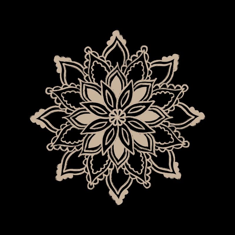 Beige Mandala Lace Pattern