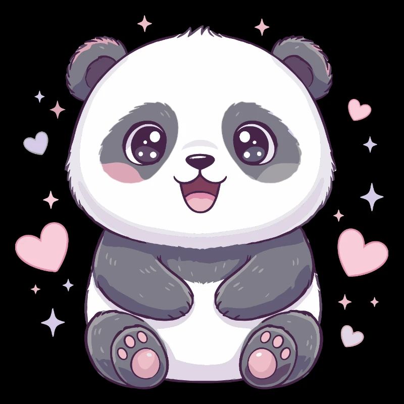 Kawaii Panda mit Herzchen