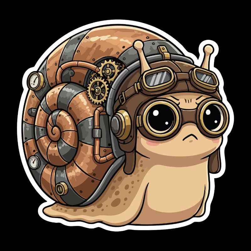Escargot Aviateur Steampunk Coquille Cuivre