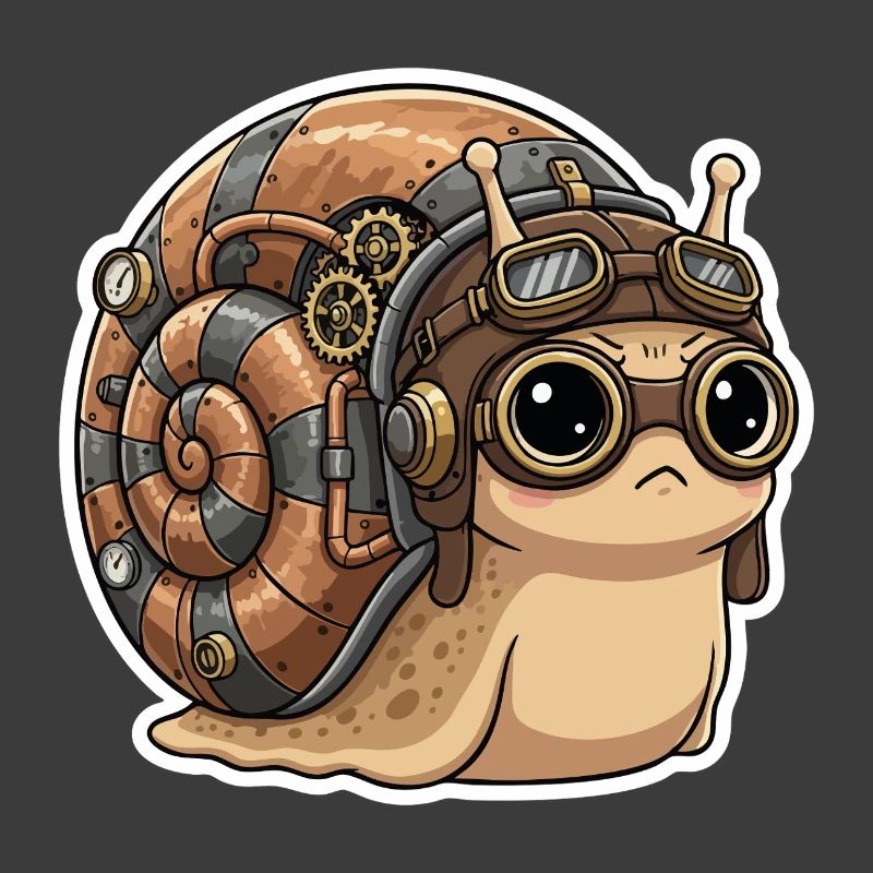 Snail Aviator Steampunk Shell Copper