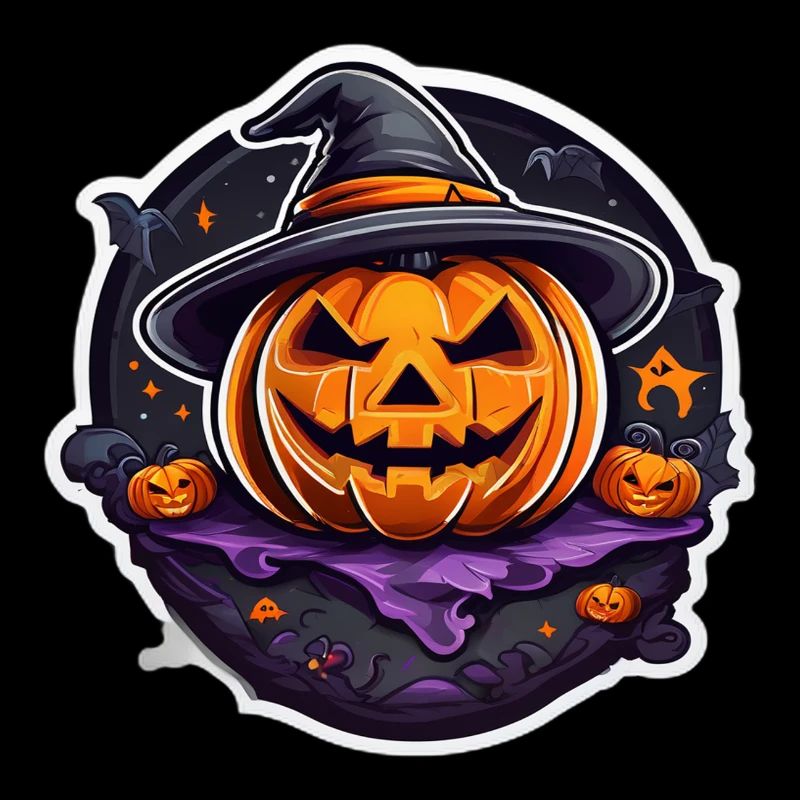 Pumpkin Witch Halloween Cartoon