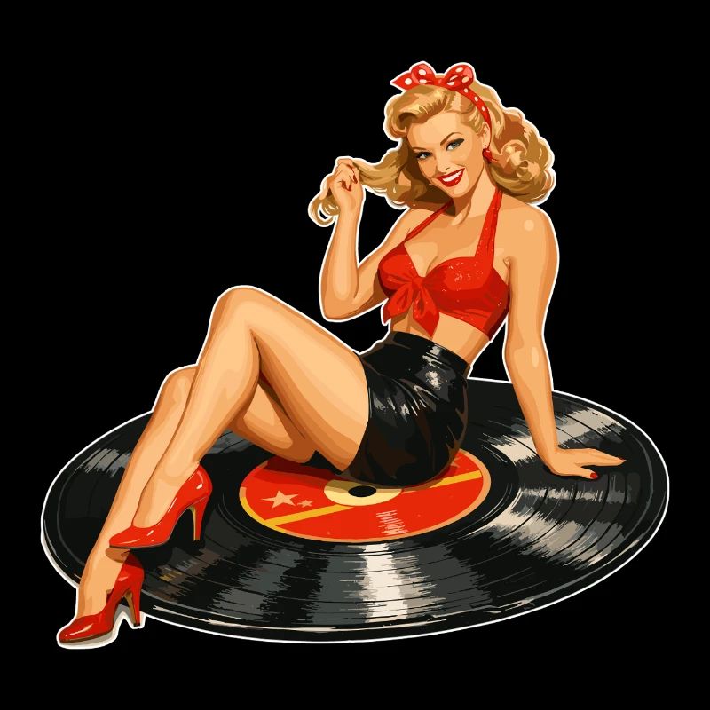 Pin-Up vintage sur vinyle : vinyle rétro