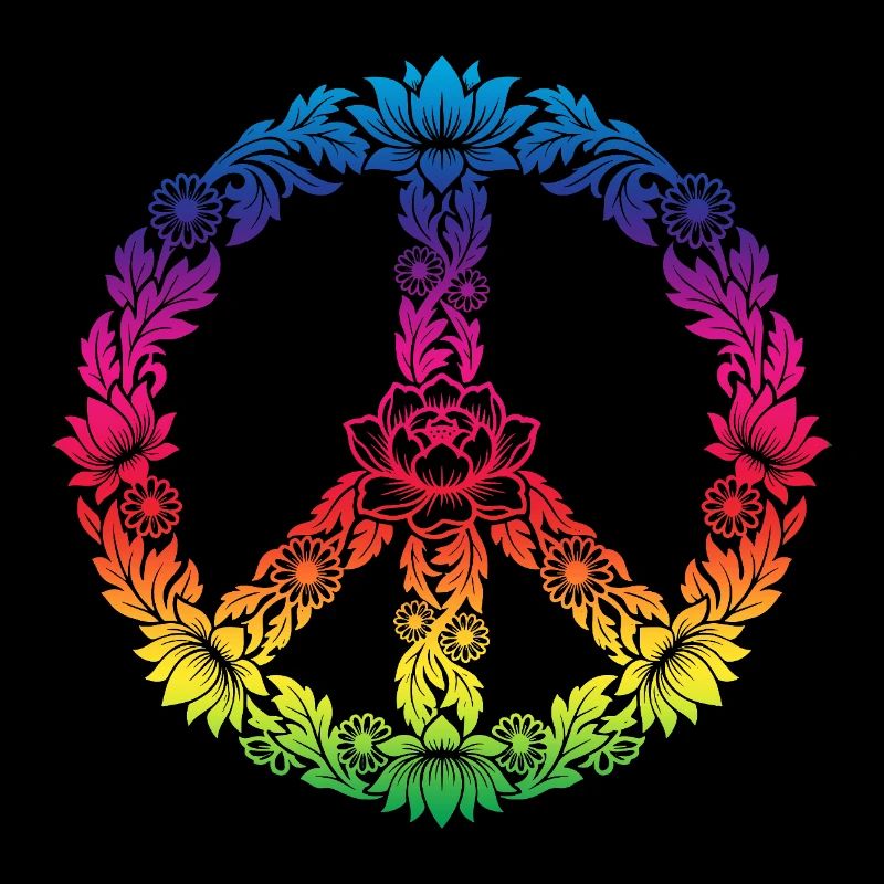 Peace Zeichen Blumen Floral Boho Style
