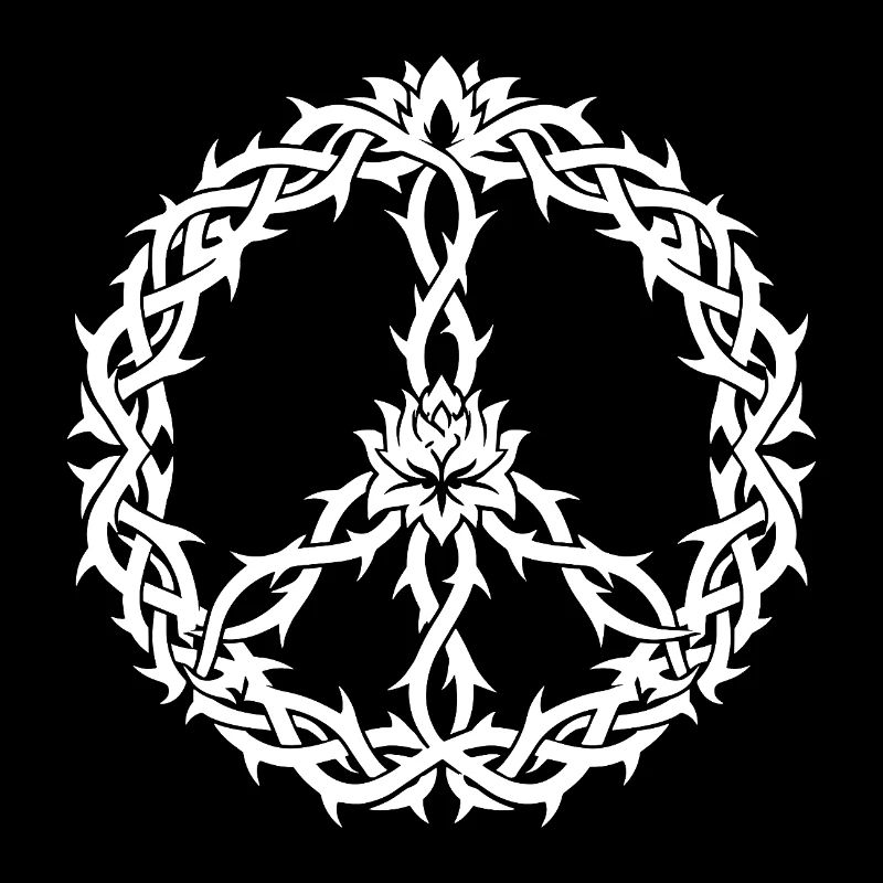 Signe de paix avec épines à la manière tribale