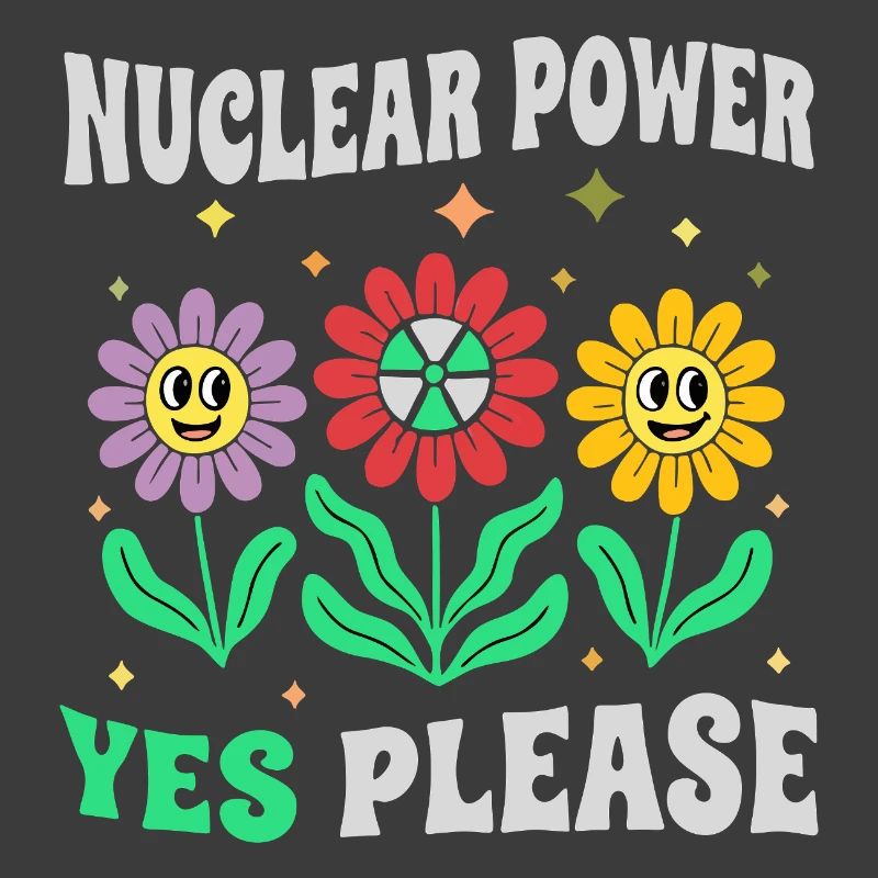 Atomkraft Ja Bitte mit Blumen retro