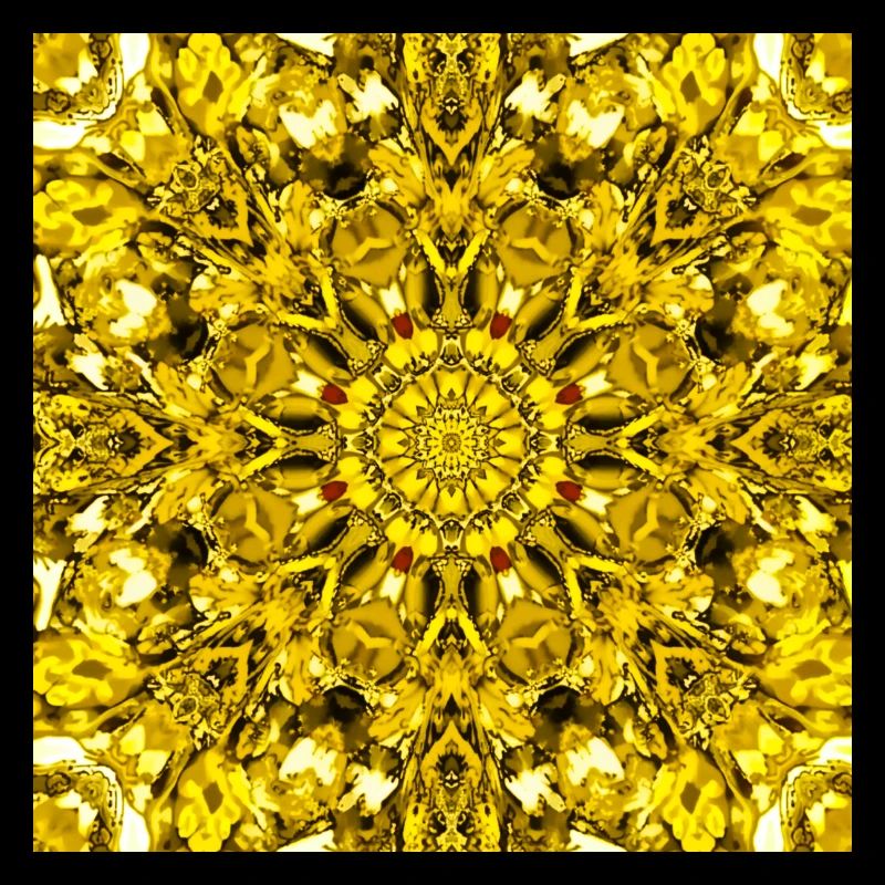 Yellow mandala radial pattern