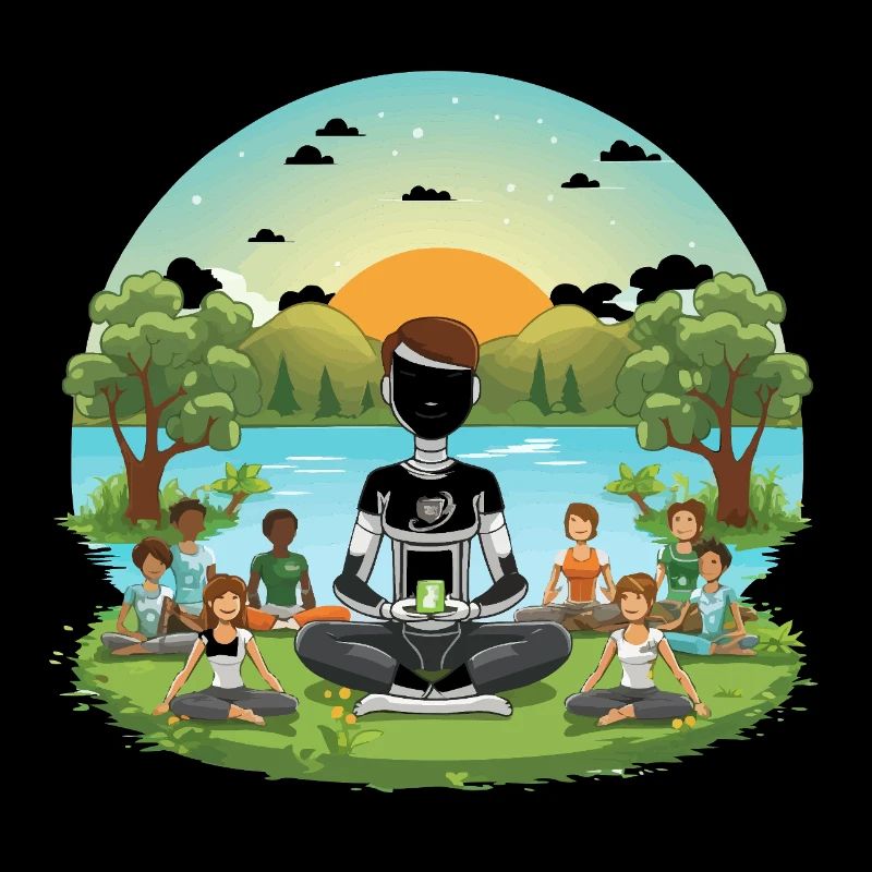 Robotische Meditation am See