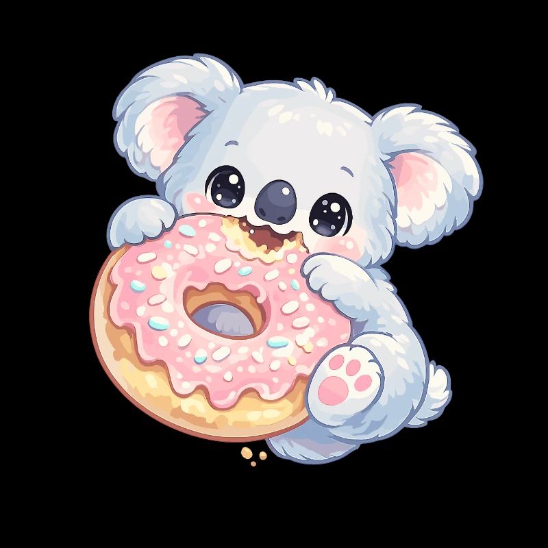 Koala câlin avec un donut