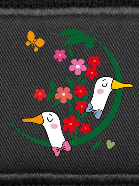  Gänse mit Blüten