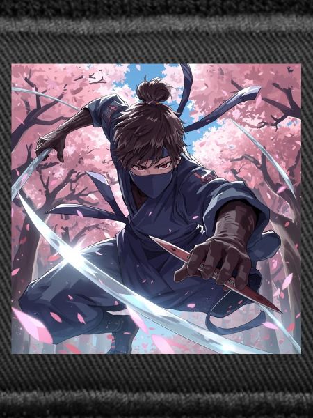 Ninja im Kirschblütenwald