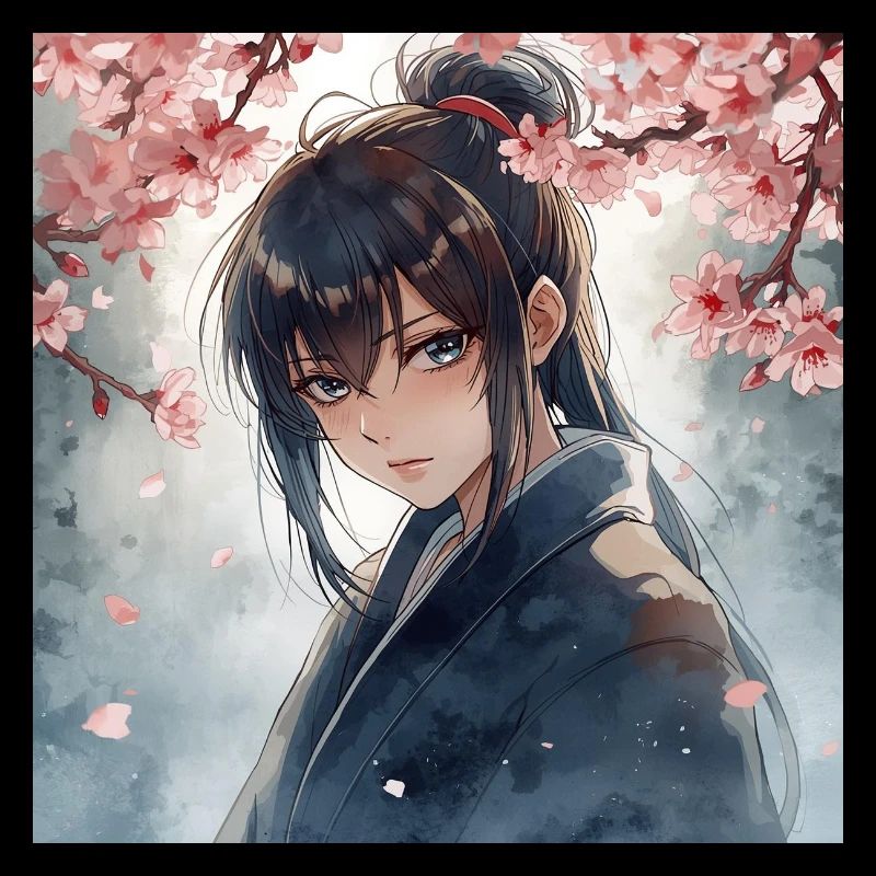 Hanfu unter Kirschblüten
