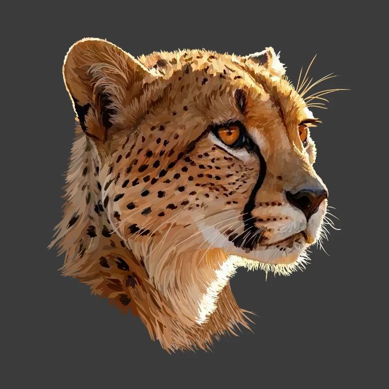 Leopard Head Art Illustration