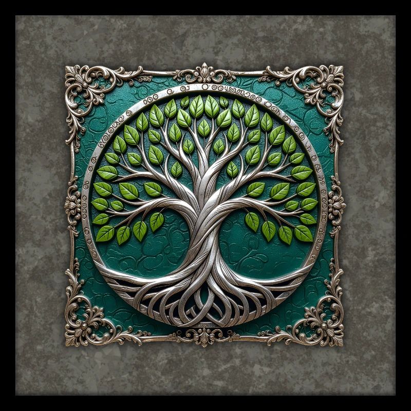 Arbre de Vie Circulaire d’Argent