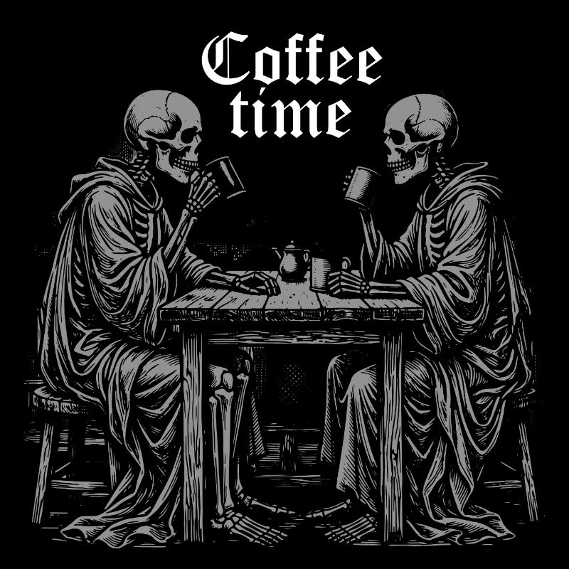Kaffeezeit mit Skeletten