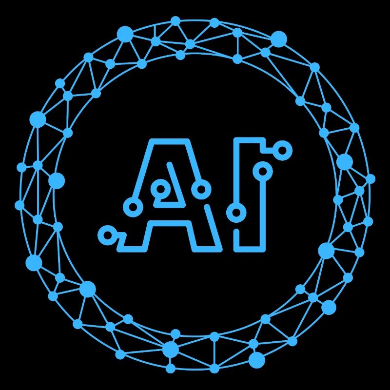 Futuristic AI Data Network Symbol