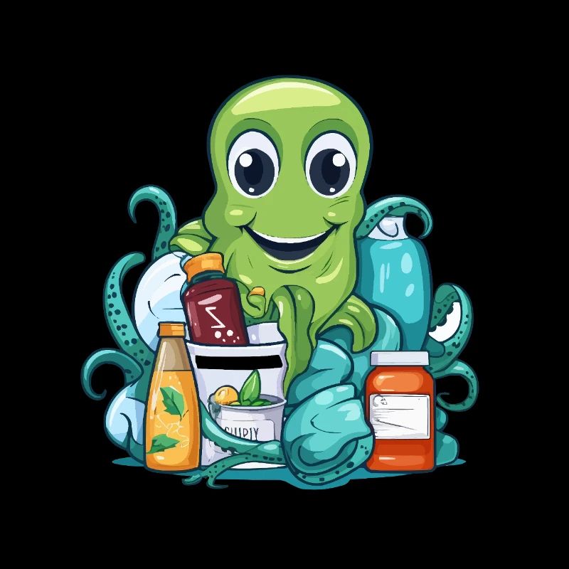 Oktopus Einkaufsglück