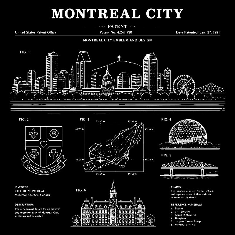 Blaupause der Skyline von Montreal