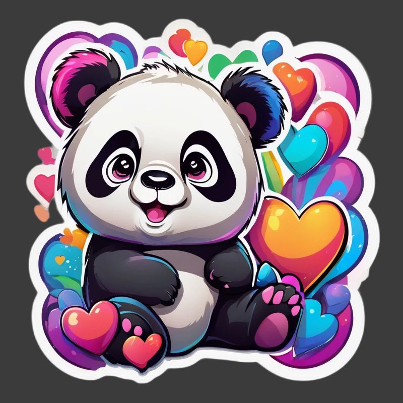 Bunte Pandaherzen