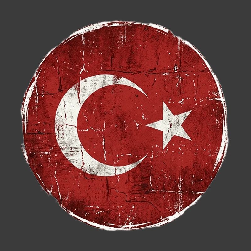 Turkey Flag Circle Design