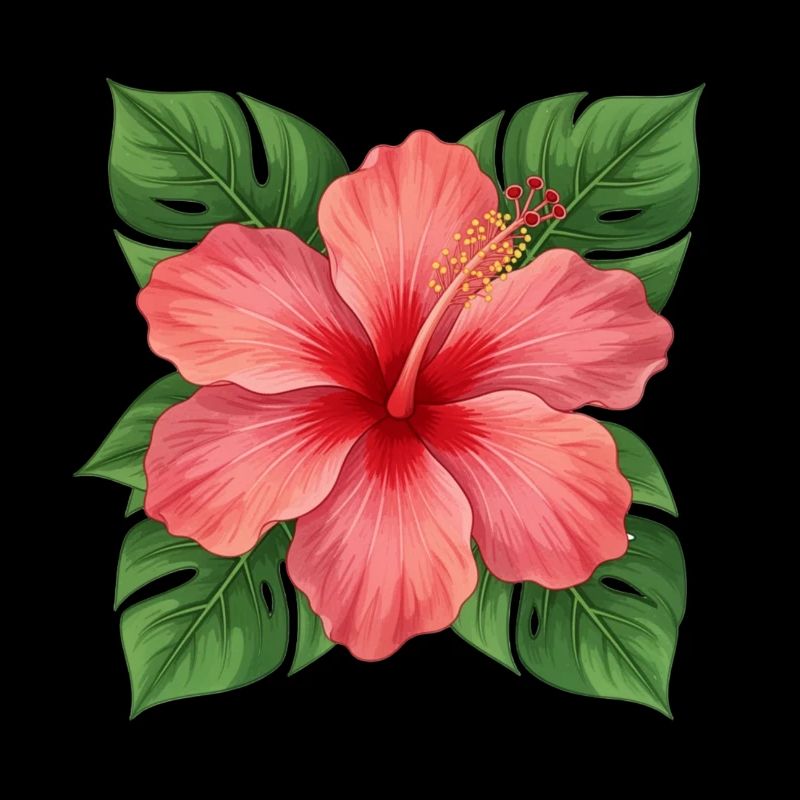 Cadeau de Noël de fleurs d’hibiscus hawaïen, fleurs d’hibiscus